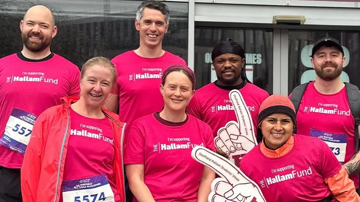 Sheffield Half Marathon runners running for the Hallam Fund