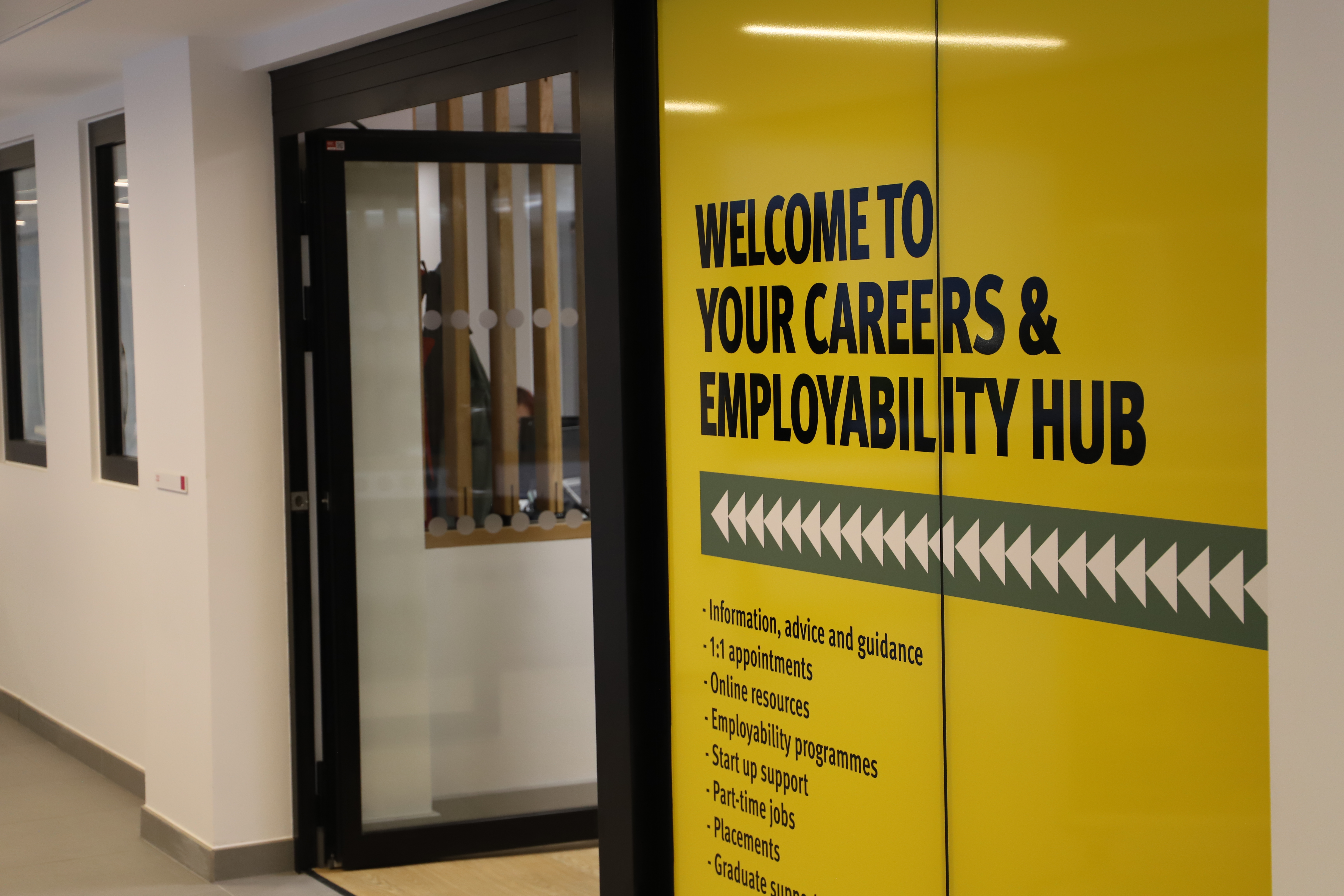 Angled shot outside the Careers and Employability Hub