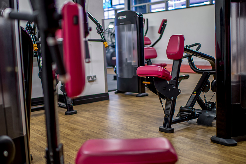 City gym with resistance machines