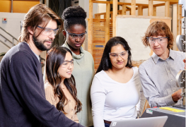 Engineering students conferring