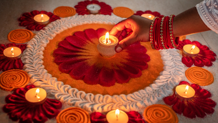 Flowers and candles