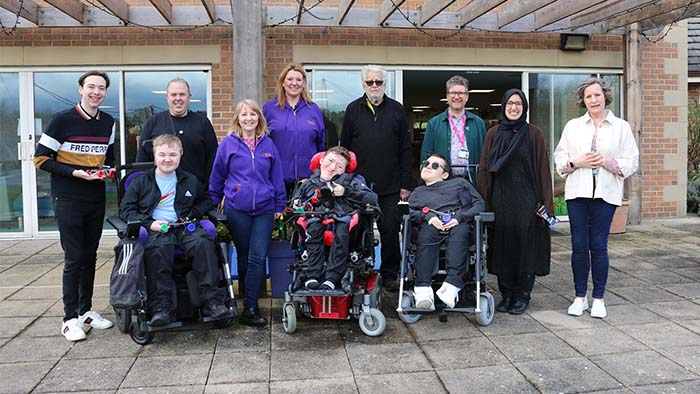 Staff from Sheffield Hallam with staff and young people from Bluebell Wood Children's Hospice