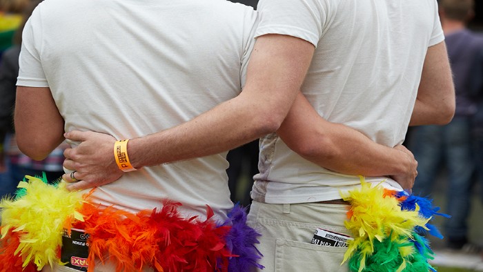 Close up of two people hugging