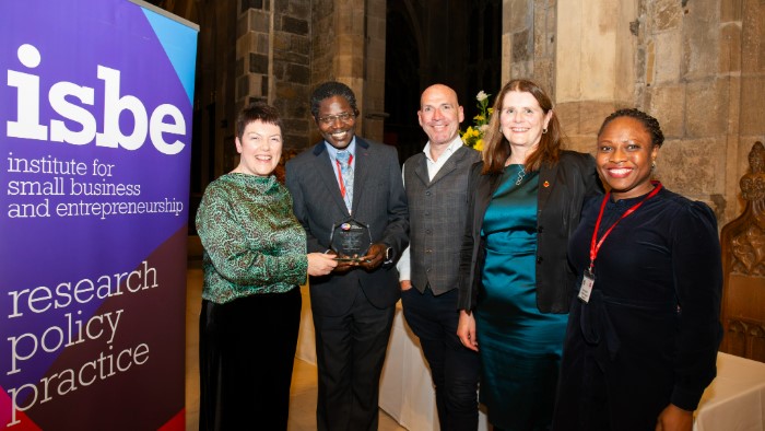 Sheffield Hallam academics Prof Seun Kolade, Dr Toyin Aderiye, Dr Alexandra Anderson, Prof Conor Moss were awarded best paper in the ‘Business Creation, Early-Stage Development and Business Closure’ category