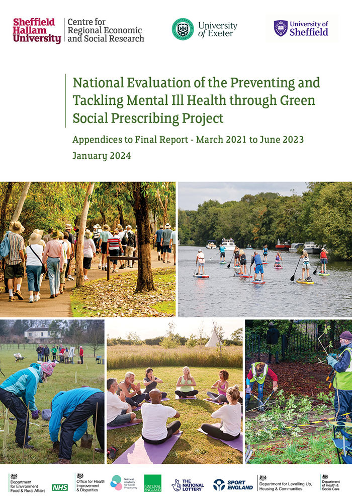 National Evaluation of the Preventing and Tackling Mental Ill Health through Green Social Prescribing Project: Appendices to Final Report -  March 2021 to June 2023