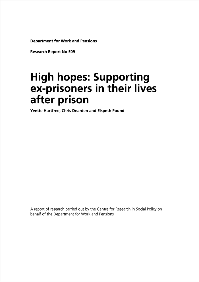 High hopes: Supporting ex-prisoners in their lives after prison