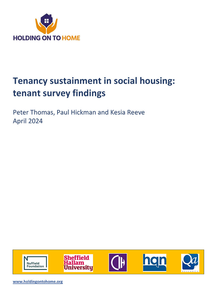 Tenancy sustainment in social housing: tenant survey findings