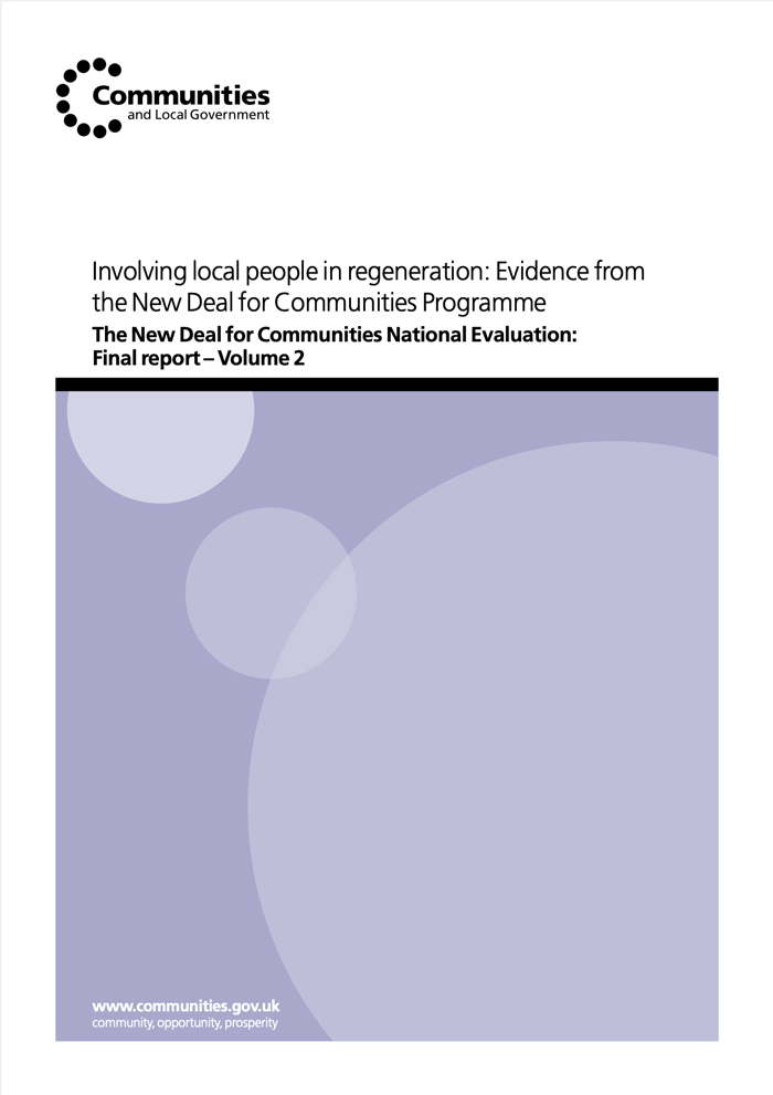 The New Deal for Communities Programme: Volume two - Involving local people in regeneration