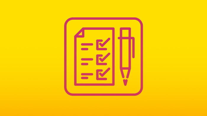 An illustration depicting a checklist and pencil